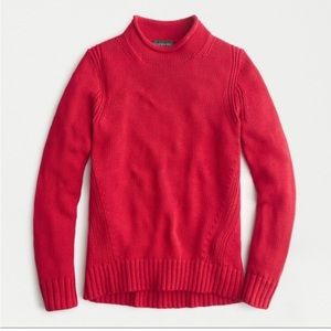 J. Crew always coral rolled knit long sleeve sweater